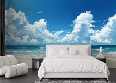 beach with blue sky Wall mural