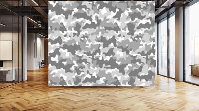 Camouflage Seamless Pattern - Gray camouflage repeating pattern design Wall mural