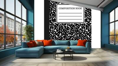 Composition Book - Black composition notebook with copy space isolated on white background Wall mural