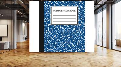 Composition Book - Blue composition notebook with copy space isolated on white background Wall mural