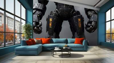 In the Japanese tokusatsu style of the Showa period, present the image of a huge robot Wall mural