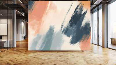 Random brush strokes in muted colors on a plain background, offering an artistic yet minimalist vibe Wall mural