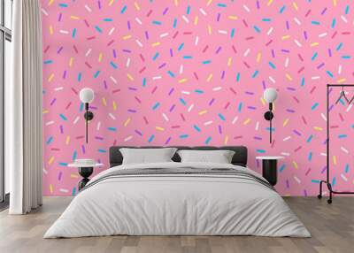 sprinkles seamless pattern - colorful sprinkles on solid background repeating pattern design Wall mural