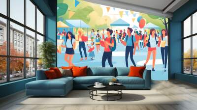 Welcome to the new school year and the children returning to school Wall mural