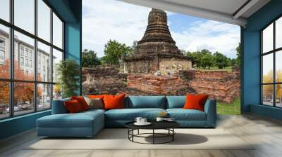 UNESCO World Heritage site Wat Chedi Si Hong in Sukhothai Wall mural