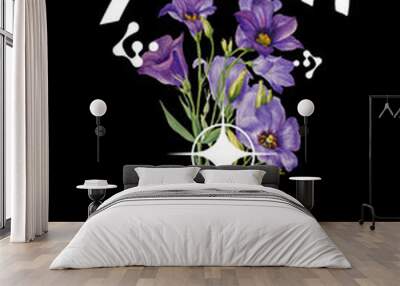 violet flower graphic streetwear design for t shirt clothing Wall mural