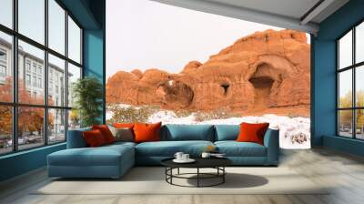 Beautiful arches national park during winter Wall mural