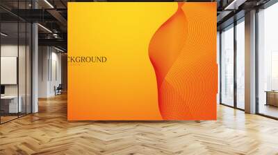 Autumn bright abstract orange background with lines Wall mural