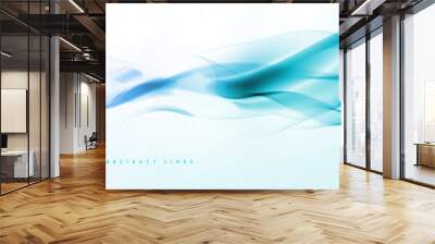 Abstract blue dynamic waves. Wall mural