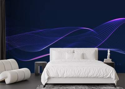 Abstract colored dynamic waves Wall mural