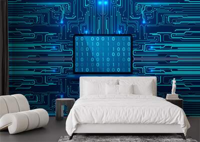 Abstract futuristic circuit board background. Wall mural