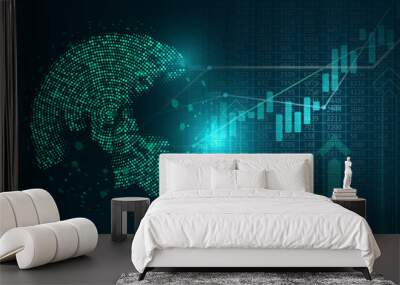 Abstract global technology background. Wall mural