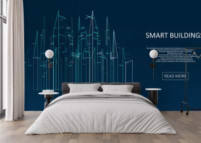 Future city skyline illustration Wall mural