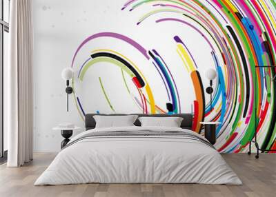 Futuristic abstract shape illustration Wall mural