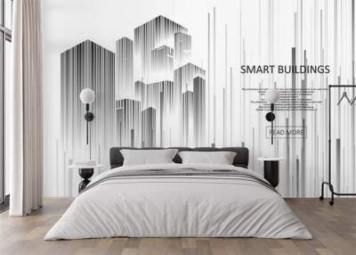 Smart building concept design for city illustration Wall mural