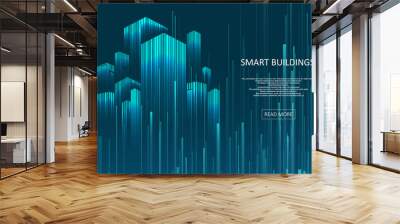 Smart building concept design for city illustration Wall mural