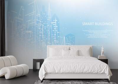 Smart building concept design Wall mural