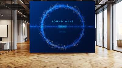 Sound wave poster. Wall mural