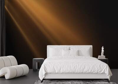 Sun rays light on black background. Graphic concept for your design Wall mural