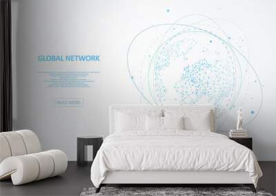 Technology image of globe Wall mural