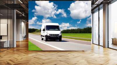 white delivery van Wall mural