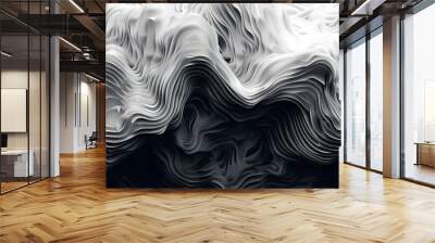 Black and white vector illustration of topographic map lines for versatile backgrounds Wall mural