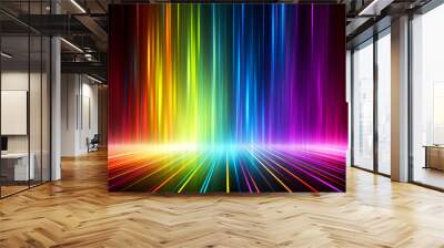 motion gradient light rays banner cover background, vertical line background with rainbow colorful s Wall mural