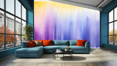 Watercolor multicolor striped background, vertical stripes paint canvas, perfect for banner, textile  Wall mural