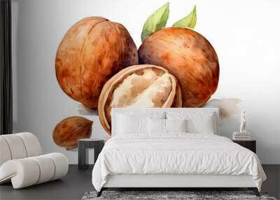 Watercolor Nutmeg png Wall mural