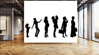 Vector illustration of generation of woman. Wall mural