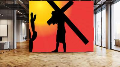 Vector illustration of Jesus. Wall mural