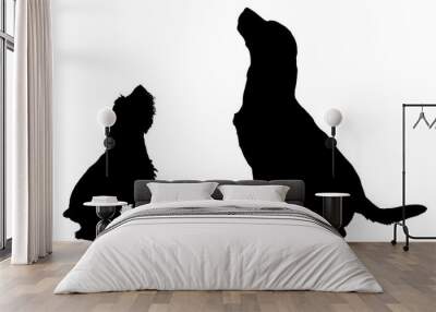 Vector silhouette of a dog. Wall mural