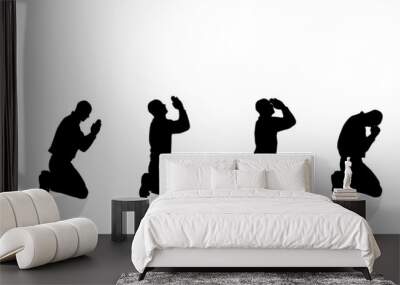 Vector silhouette of a man. Wall mural