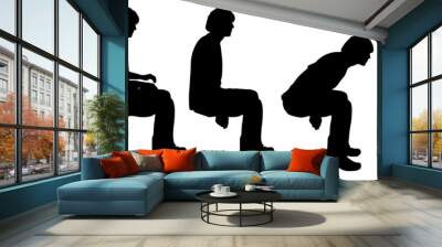 Vector silhouette of a man. Wall mural