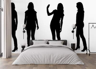 Vector silhouette of a woman. Wall mural