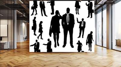 Vector silhouette of business people. Wall mural