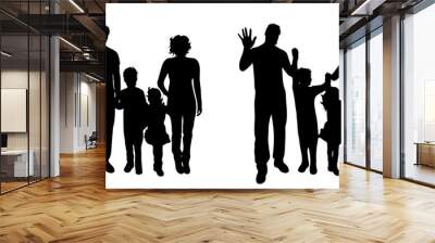 Vector silhouette of family. Wall mural