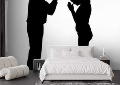 Vector silhouette of people. Wall mural