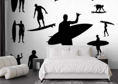 Vector silhouette of people. Wall mural