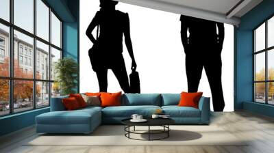 vector silhouettes man and women Wall mural