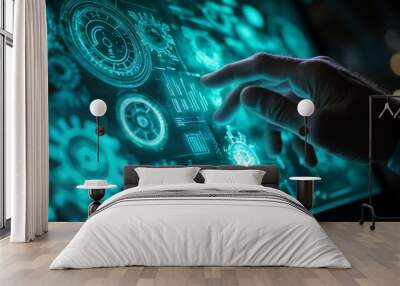 Interactive Technology Interface Wall mural