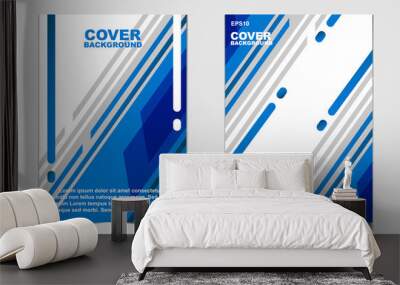 Modern blue a4 brochure cover design background template for business and corporate. Layout space for text or photo. Vector graphic can use company profil, flyer, presentation, advertising, banner Wall mural