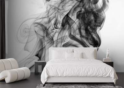 black smoke on white background Wall mural