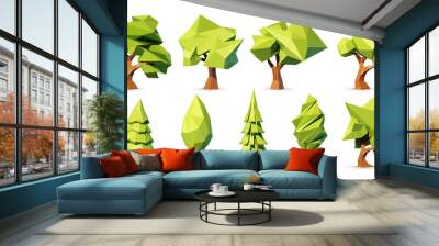 Green tree vector illustration. Wall mural