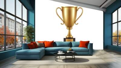 realistic, golden cup object isolated, symbol of victory and success. vector illustration. Wall mural