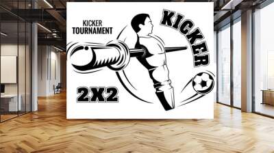 Table football emblem. The kicker is a poster. Wall mural