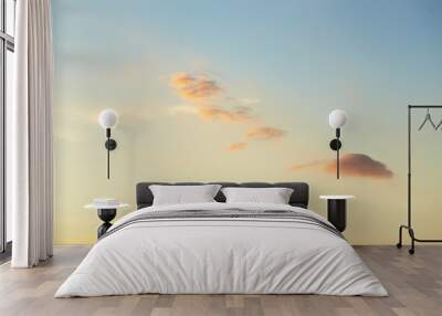 quaint clouds in the sky before sunset. Wall mural