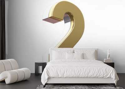 3d golden number 2 Wall mural