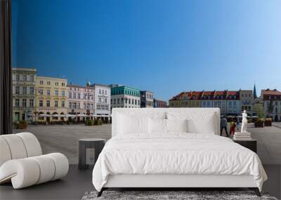 panorama view of the historic Stary Rynek city square in the old town of Bygdoszcz Wall mural