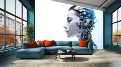 AI Artificial intelligence, innovation technology concept isolated on white background. generative ai. Wall mural